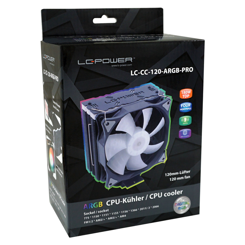 CPU Cooler LC-CC-120-ARGB-PROIntel LGA 775/115x/1366/2011/2011-3/2066;AMD AM2+/AM3/AM3+/AM4 - Image 4