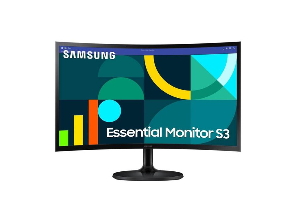 24" FHD Zakrivljeni Monitor S3VA, 1920x1080, 3000:1, 100Hz4ms, 250cd, VGA, HDMI, VESA, crna - Image 2