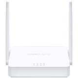 Mercusys 300Mbps Multi-Mode Wireless N Router, 2× Fixed External Antennas, 2× 10/100 Mbps LAN Ports, 1× 10/100 Mbps WAN Port, FEATURE: Access Point Mode, WPS/Reset Button, IPTV, IPv6, Beamforming, MU-MIMO, Parental Controls, Guest Network