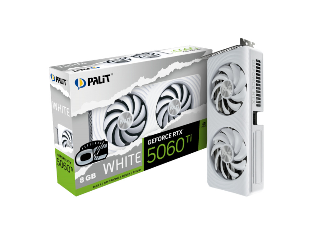 PALIT 5060 Ti White OC 8GB 8GB GDDR7, 128-bit, 3x DP, 1x HDMI - Image 2