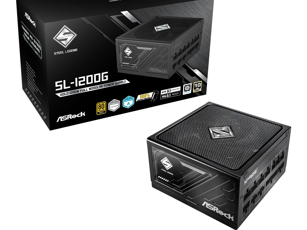 ASROCK PSU 1200W Gold SLFully Modular, 80PLUS135mm fan, ATX 3.1, PCIe 5.1 - Image 2
