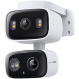 TP-Link Tapo C246D Indoor/Outdoor Dual Lens Pan/Tilt Security Camera, 2K (2304x1296) and 2K (2304x1296), 2.4 GHz,Dual Lens, Pan/Tilt, Smart AI Detection and Notifications (motion, people, pets, cars), Motion Tracking, Sound and Light Alarm, Tapo APP