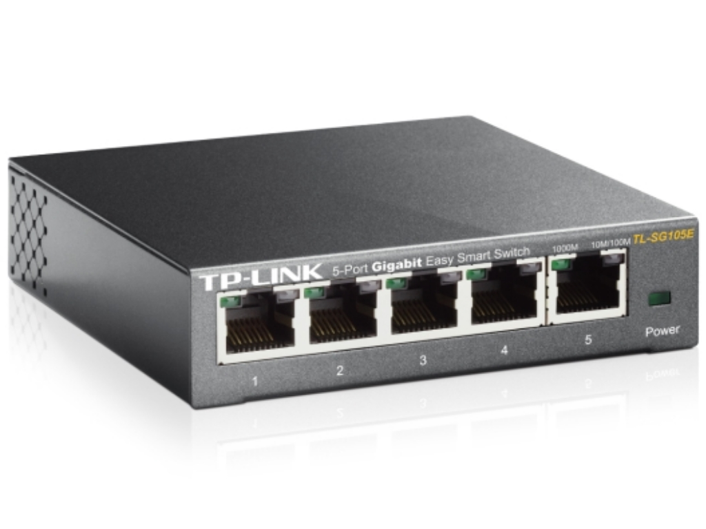 TP-Link TL-SG105E 5-Port Gigabit Desktop Easy Smart Switch, 5 10/100/1000Mbps RJ45 ports, MTU/Port/Tag-based VLAN, QoS, IGMP Snooping, Green technology, Metal Casing, Desktop/Wall mount - Image 4