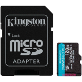 Kingston 128GB microSDXC Canvas Go Plus Gen4 200MB/s A2 U3 V30 Card + Adapter