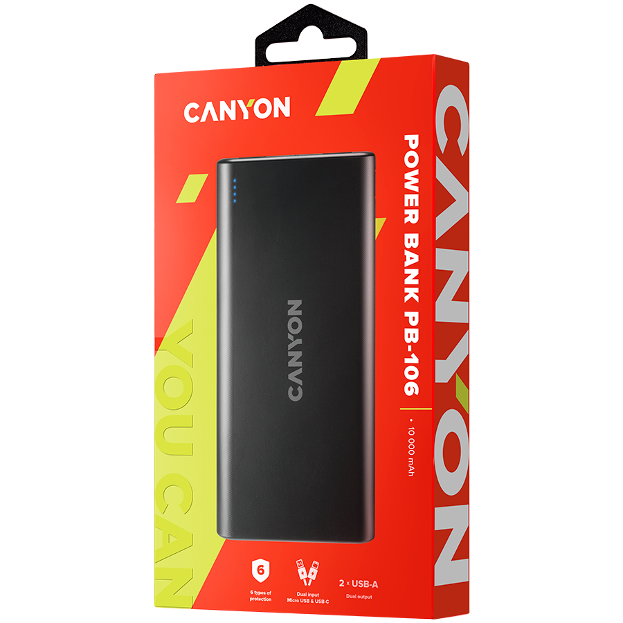 CANYON power bank PB-106 10000 mAh Black - Image 4