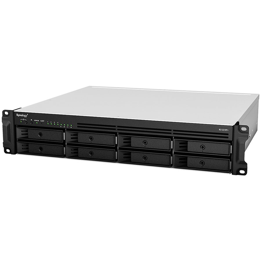 Synology RackStation RS1221RP+; Rack 2U, 8-bay 3.5''/2.5" SATA HDD/SSD, AMD Ryzen V1500B 4-core 2.2GHz; 4GB DDR4 ECC SODDIM,2x Memory slots; 4x RJ-45 1GbE LAN Port; 2xUSB 3.2; eSATA port; PCI Gen2x8 slot (x4 link); Redundant Power, 6.9 kg; 3yr wrnty - Image 2