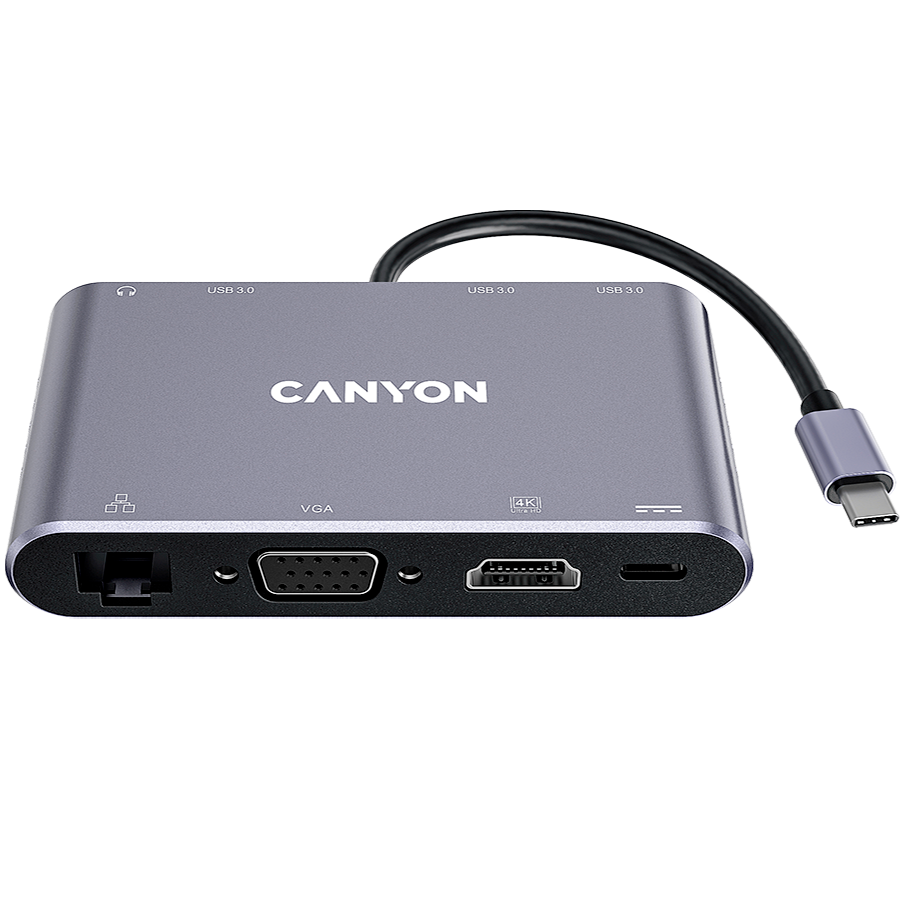 CANYON hub DS-14 8in1 4k USB-C Dark Grey - Image 2