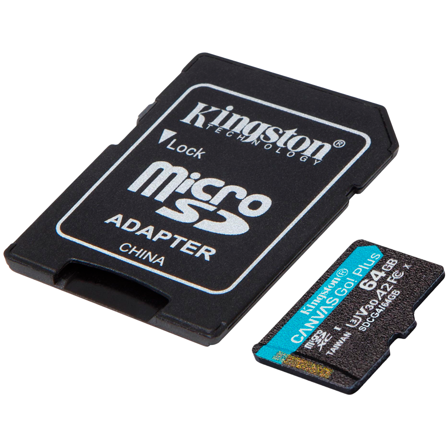 Kingston 64GB microSDXC Canvas Go Plus Gen4 200MB/s A2 U3 V30 Card + Adapter - Image 3