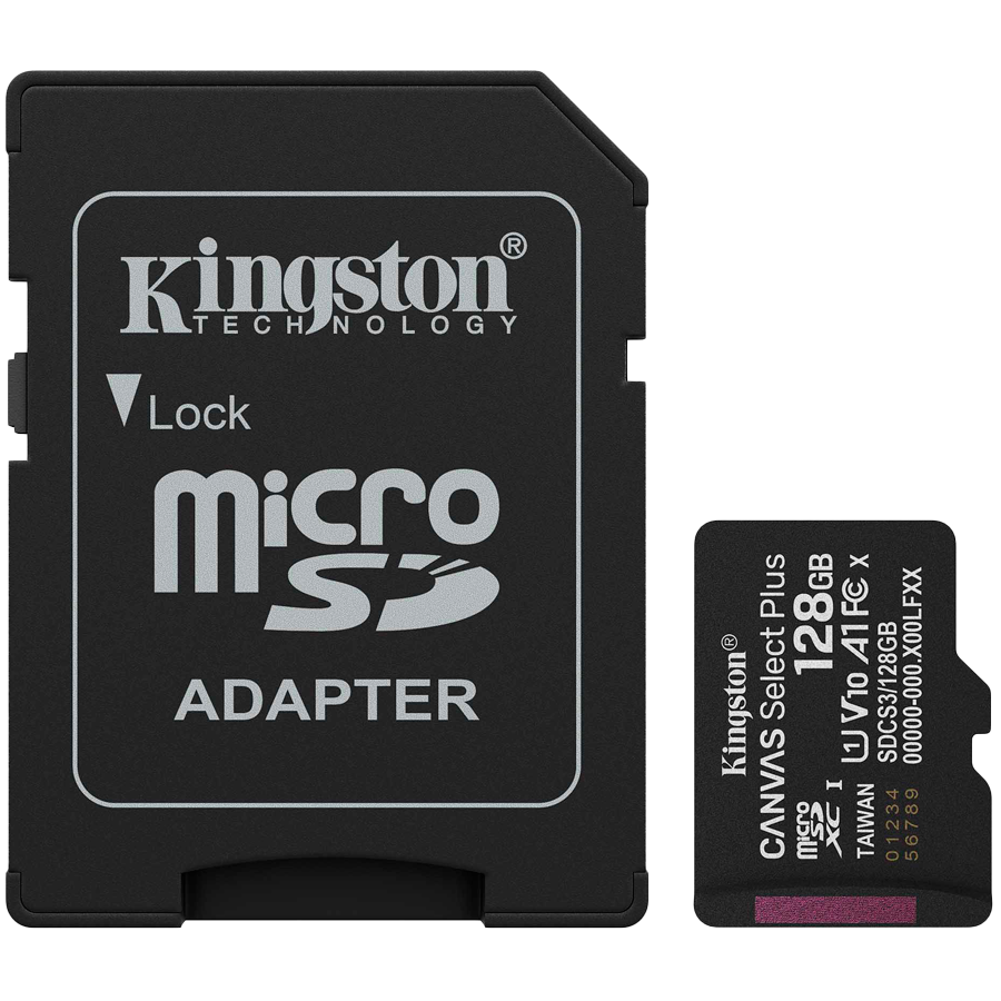 Kingston 128GB microSDXC Canvas Select Plus Gen3 150MB/s A1 Card + Adapter - Image 2