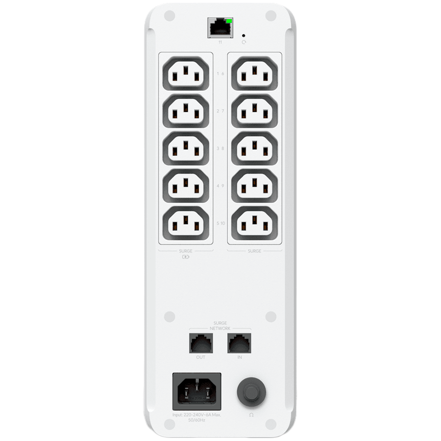 Ubiquiti UPS-Tower-EU UniFi managed 1kVA uninterruptible power supply with 5 surge-only outlets and 5 software-resettable surge and backup devices - Image 5