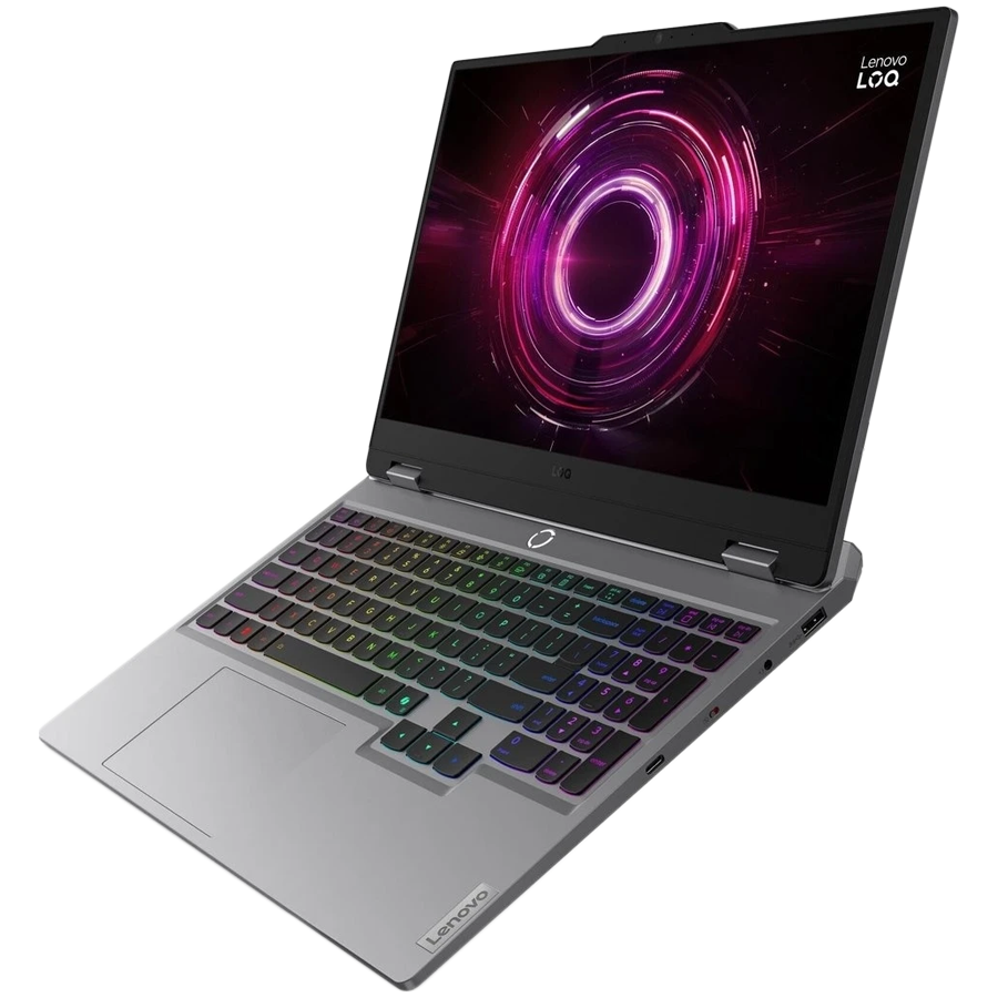 LENOVO LOQ 15AHP10 15.6" FHD IPS, AMD Ryzen 7 250, 16GB DDR5, NVIDIA GeForce RTX 5050 8GB GDDR7, 512GB SSD, 3xUSB-A, USB-C, HDMI, RJ-45, WiFI 6E, BT5.3, BH Kb, 80Wh, No OS, Luna Grey, 2Yr - Image 4