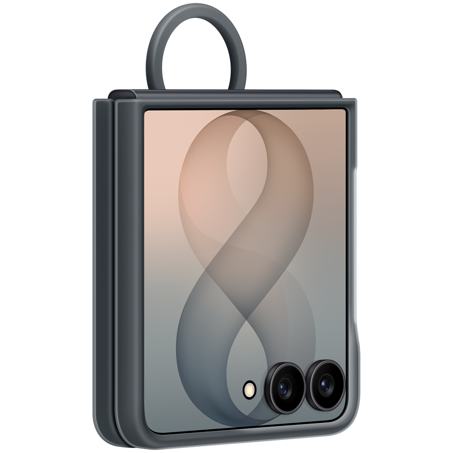 Samsung Galaxy Flip8 Silicone Ring Magnet Case Black - Image 3
