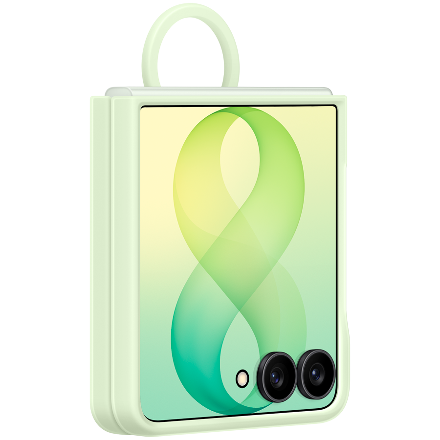 Samsung Galaxy Flip8 Silicone Ring Magnet Case Green - Image 3