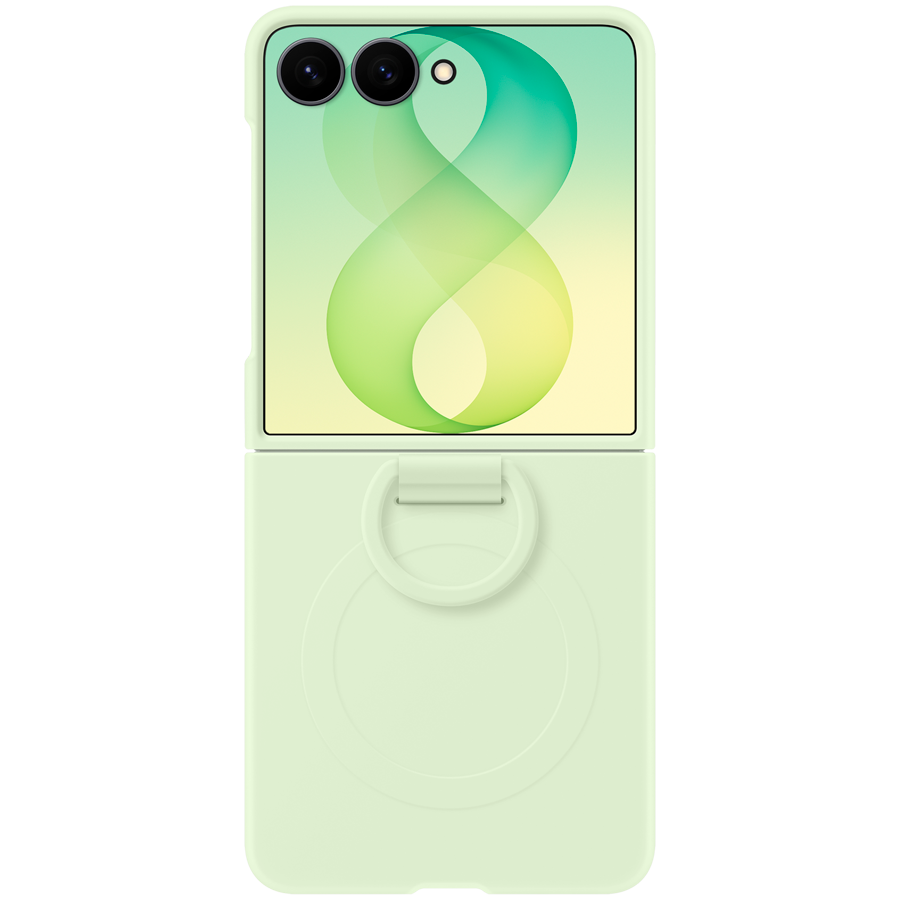 Samsung Galaxy Flip8 Silicone Ring Magnet Case Green - Image 5