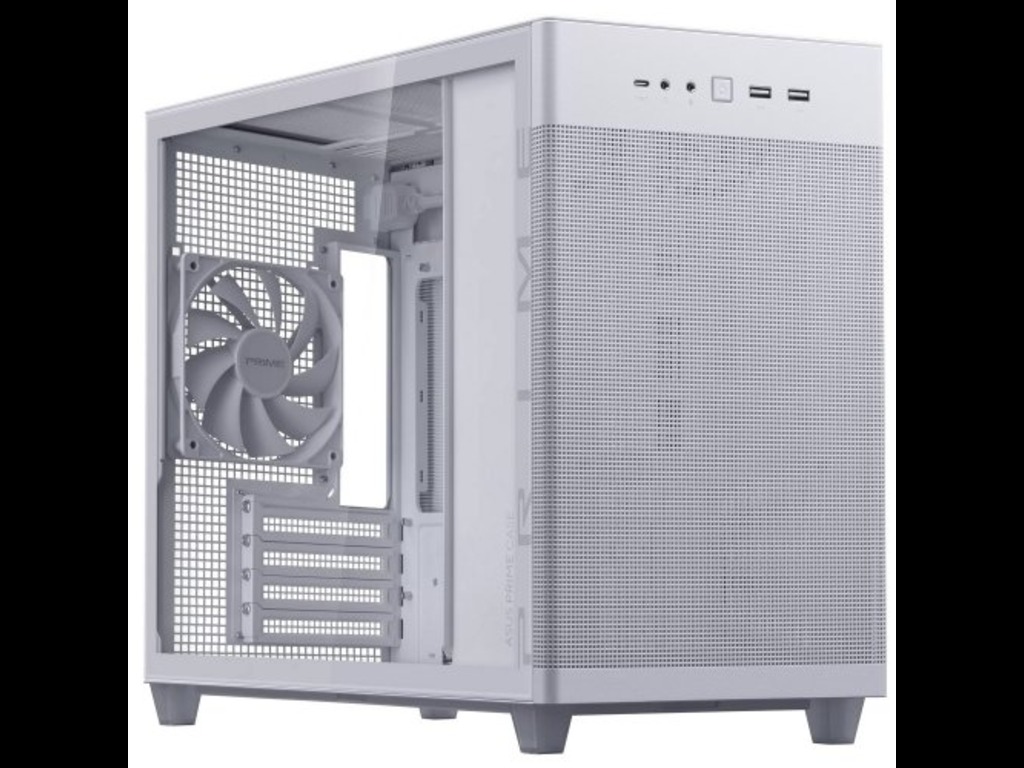 ASUS Prime AP201 Case TG WhiteMicroATX,tool-free side panelsTempered Glass - Image 2