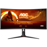 AOC Monitor Gaming CU34G2XP 34” Curved VA, 21:9, 3440x1440, 180Hz, 1ms, 430 cd/m2, 4000:1, HDMI, DP, PbP, PiP, Ergonomic, Black-Red, VESA 3y