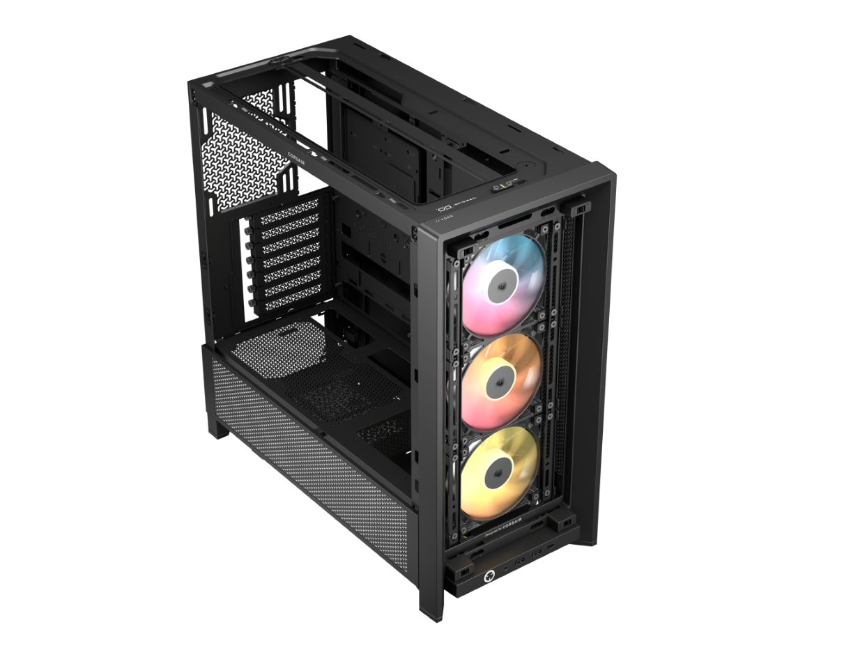 CORSAIR FRAME 4000D RS ARGB3xRS120 ARGB fans, 360mm rad170mm cooler, 430mm GPU, ATX, Black - Image 5