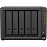 Synology DiskStation DS1525+ Tower, 5-Bays 3.5'' SATA HDD/SSD, 2 x M.2 2280 NVMe SSD slot, CPU AMD Ryzen V1500B 4-core 2.2 GHz, 8 GB DDR4 ECC SODIMM, 2x RJ-45 2.5 GbE LAN Port; 2x USB 3.2; 1 xUSB Type-C expansion port; 2.67 kg; 3yr warranty