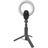 LORGAR Circulus 910, Streaming web camera, 5MP 2592X1944 max resolution, up to 60fps, 1/2.8", Sony STARVIS CMOS image sensor, full glass lens, 5.5'' built-in ring light (1700-14 000K), foldable tripod, auto focus, dual microphones with AI noise reduction, USB Type C, size: 470*133*115mm, 0.525kg, black+white