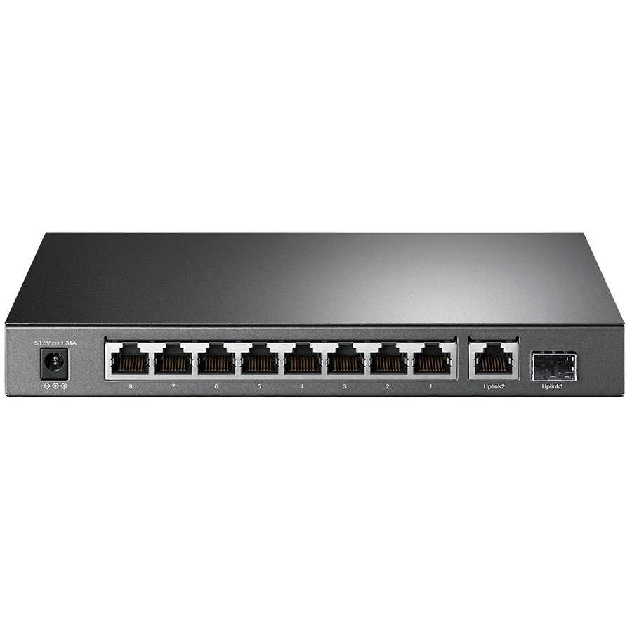 TP-Link SG1210P 10-Port Gigabit PoE+ Switch, 8 Gigabit PoE+ Ports, 1 Gigabit RJ45 Ports and 1 Gigabit SFP Slots, 802.3at/af, 63W PoE Power, Desktop Steel Case - Image 3