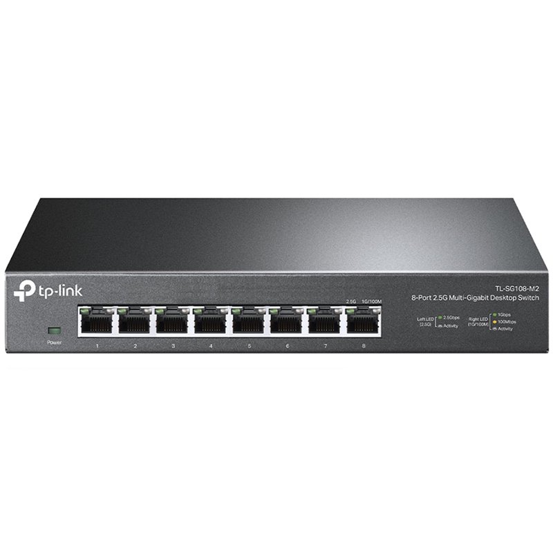 8-port Desktop 2.5G Unmanaged switch, 8 100/1G/2.5G RJ-45 ports, Fanless design, 12V/1.5A DC power supply. - Image 2