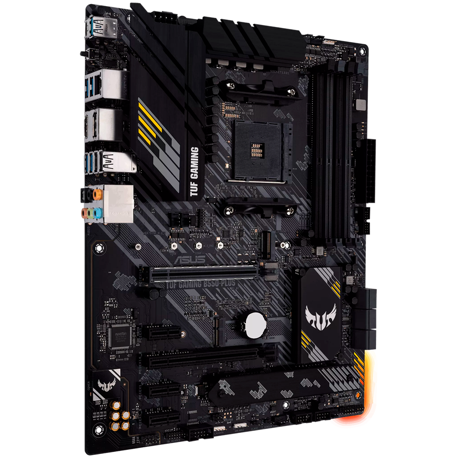 ASUS TUF GAMING B550-PLUS AM4 ATX gaming MB - AMD B550 4xDIMM DDR4 2xM.2 4xSATA PCIe 4.0 2.5Gb Ethernet 1xDisplayPort 1xHDMI with Aura Sync RGB lighting support - Image 2