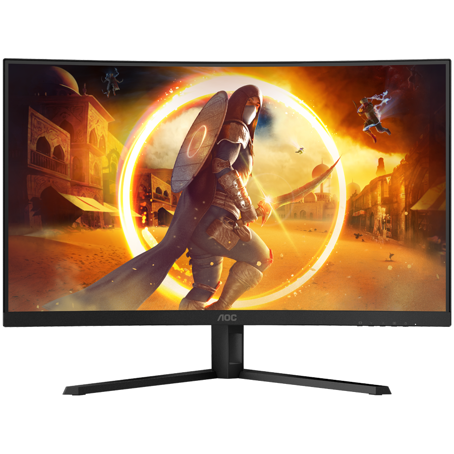 AOC Monitor Gaming CQ32G4VE Curved 31.5” FAST VA, 16:9, 2560x1440, 180Hz, 0.5ms, 300 cd/m2, 3500:1, Audio, HDMI, DP, 3-sided frameless, Adaptive Sync, Tilt, Black-Red, VESA 3y - Image 2