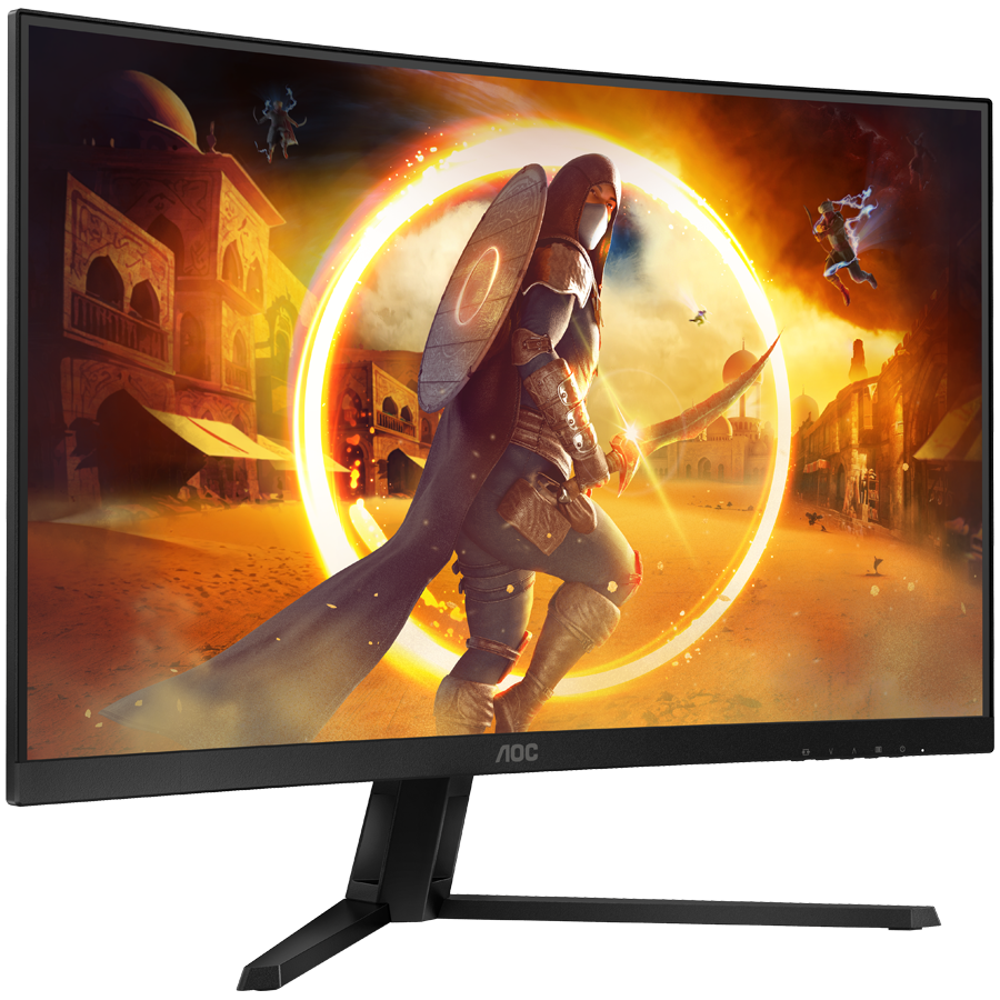 AOC Monitor Gaming CQ32G4VE Curved 31.5” FAST VA, 16:9, 2560x1440, 180Hz, 0.5ms, 300 cd/m2, 3500:1, Audio, HDMI, DP, 3-sided frameless, Adaptive Sync, Tilt, Black-Red, VESA 3y - Image 3