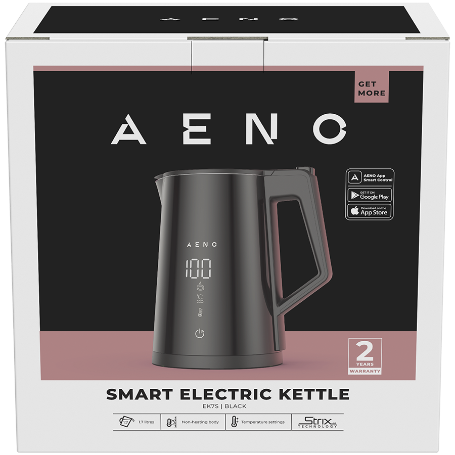 AENO Electric Kettle EK7S Smart: 1850-2200W, 1.7L, Strix, Double-walls, Temperature Control, Keep warm Function, Control via Wi-Fi, LED-display, Non-heating body, Auto Power Off, Dry tank Protection - Image 4