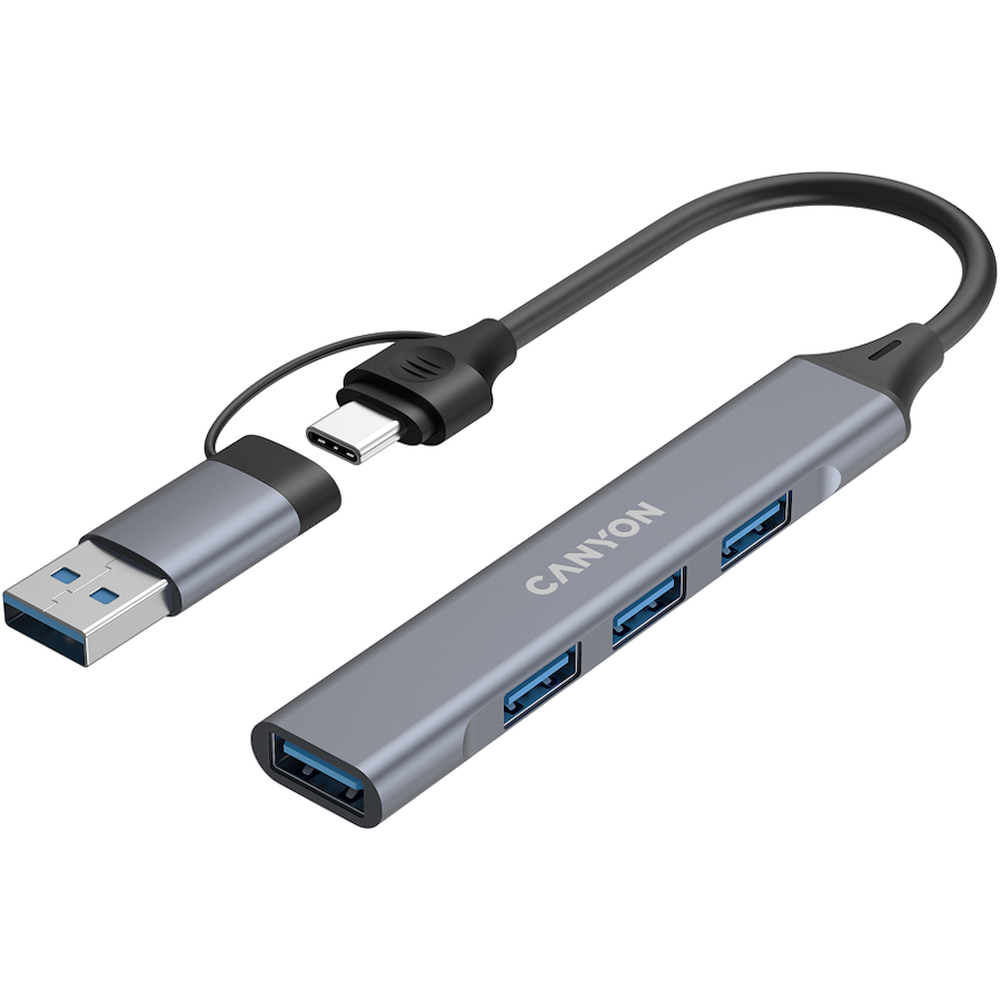 CANYON hub DS-02 4in1 USB-A/C Grey - Image 4