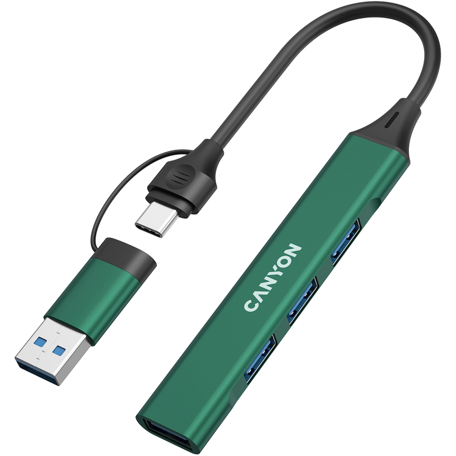 CANYON hub DS-02 4in1 USB-A/C Green - Image 3