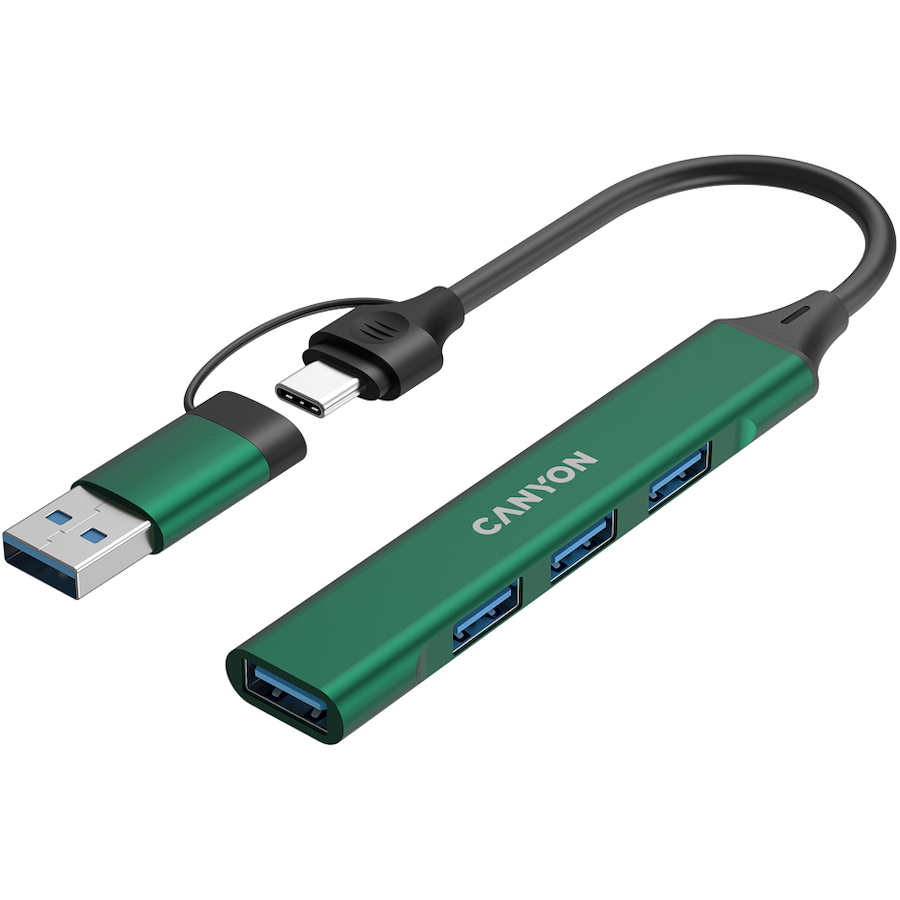 CANYON hub DS-02 4in1 USB-A/C Green - Image 4