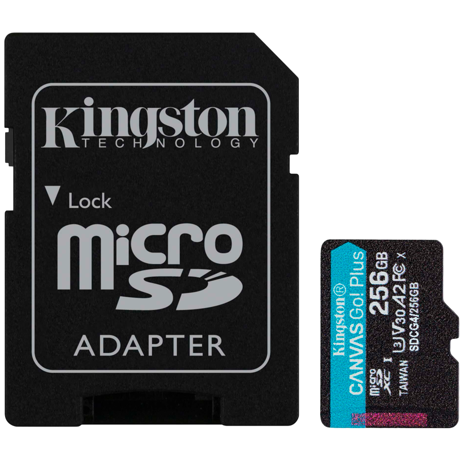 Kingston 256GB microSDXC Canvas Go Plus Gen4 200MB/s A2 U3 V30 Card + Adapter - Image 2