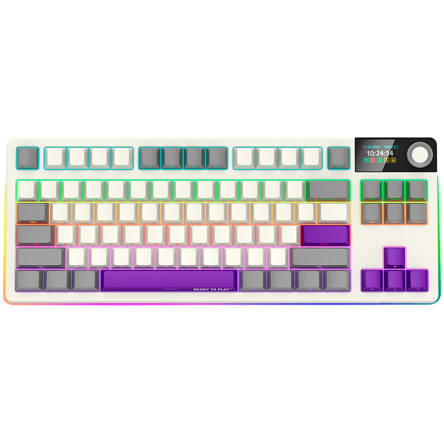 LORGAR KBP70TKLW, Wireless TKL Mechanical Gaming Keyboard Pro, Beige, EN layout - Image 2