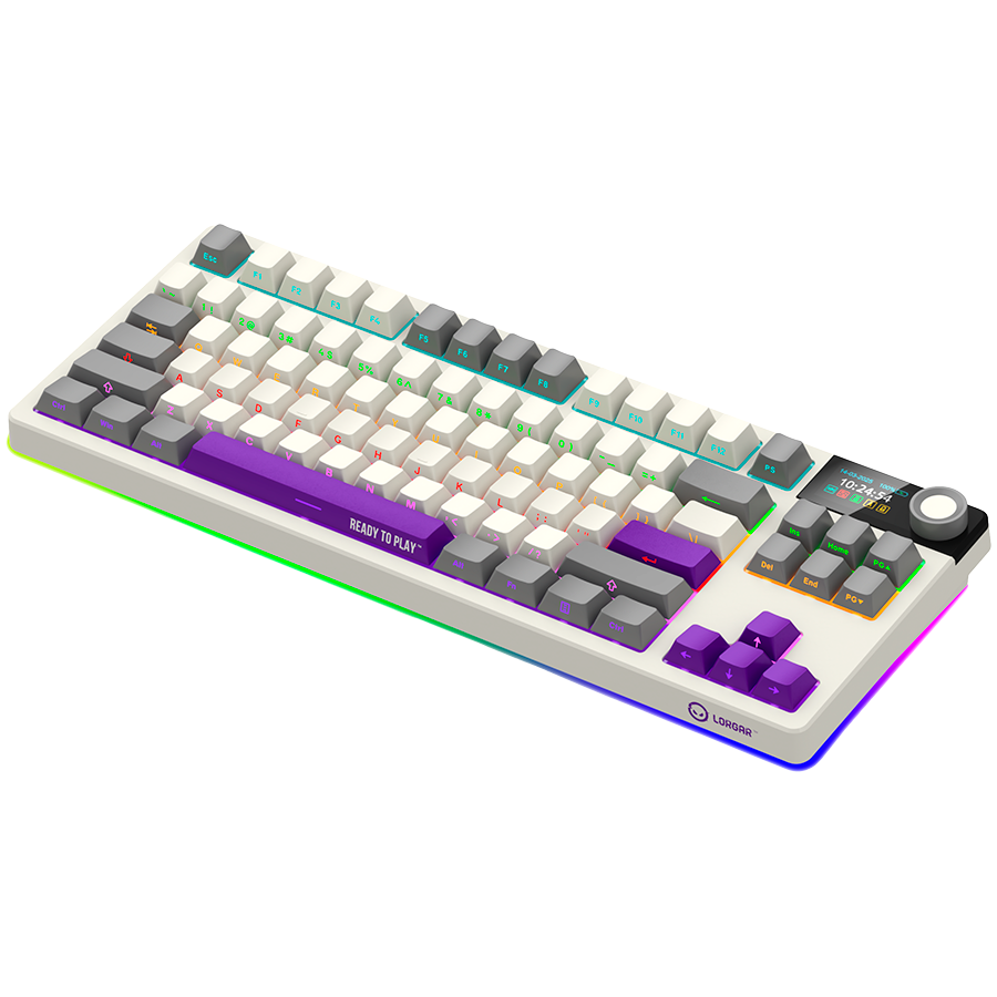 LORGAR KBP70TKLW, Wireless TKL Mechanical Gaming Keyboard Pro, Beige, EN layout - Image 3