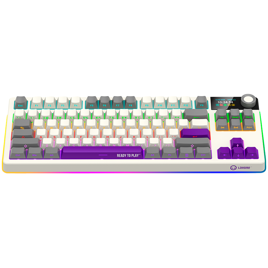 LORGAR KBP70TKLW, Wireless TKL Mechanical Gaming Keyboard Pro, Beige, EN layout - Image 4