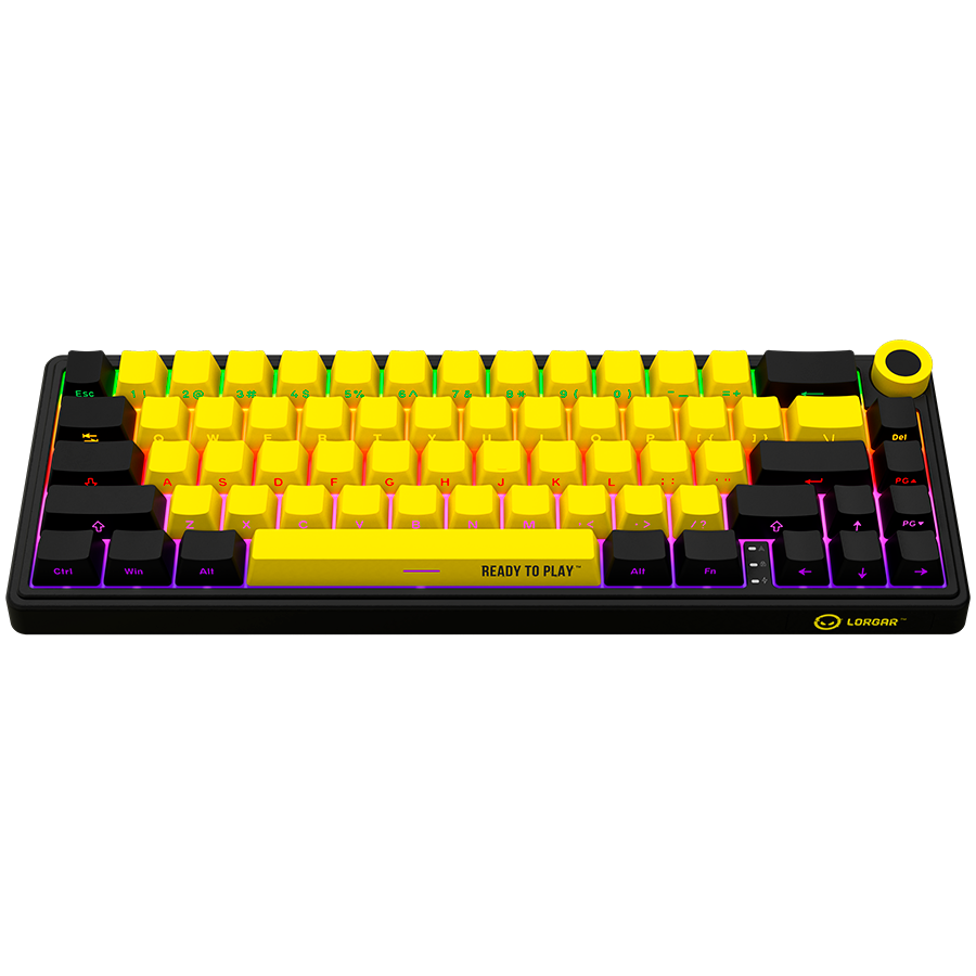 LORGAR KBP70MW, Wireless 65% Mechanical Gaming Keyboard Pro, Black/yellow, EN layout - Image 4