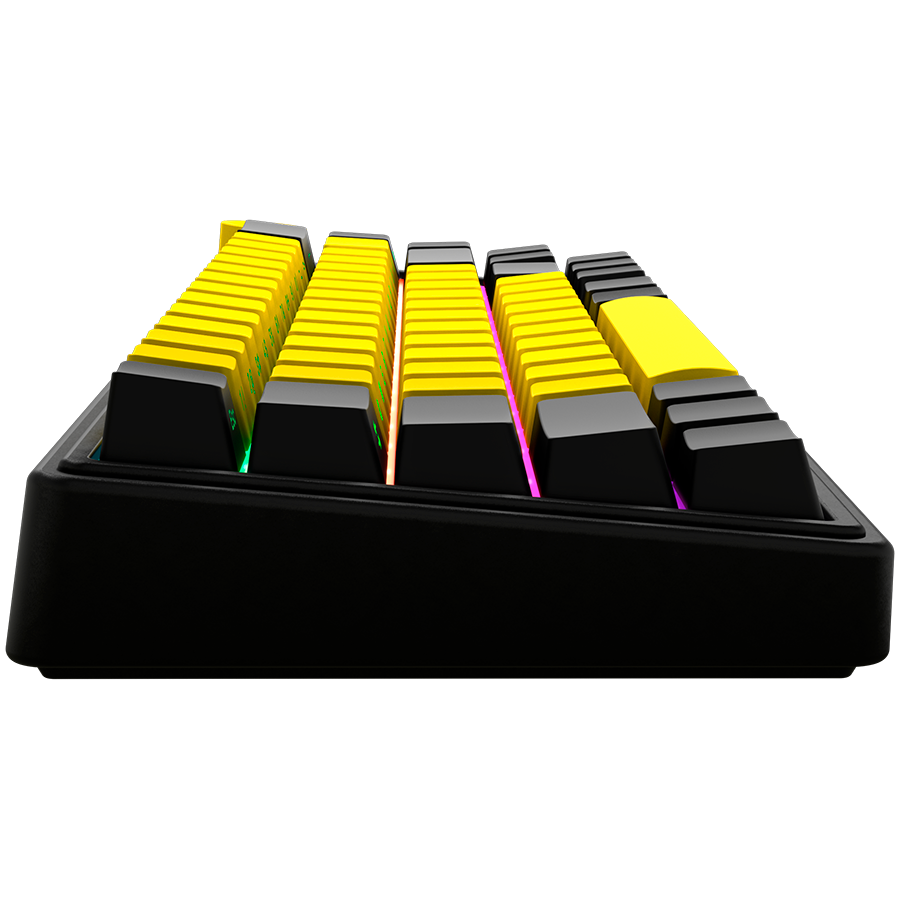 LORGAR KBP70MW, Wireless 65% Mechanical Gaming Keyboard Pro, Black/yellow, EN layout - Image 5
