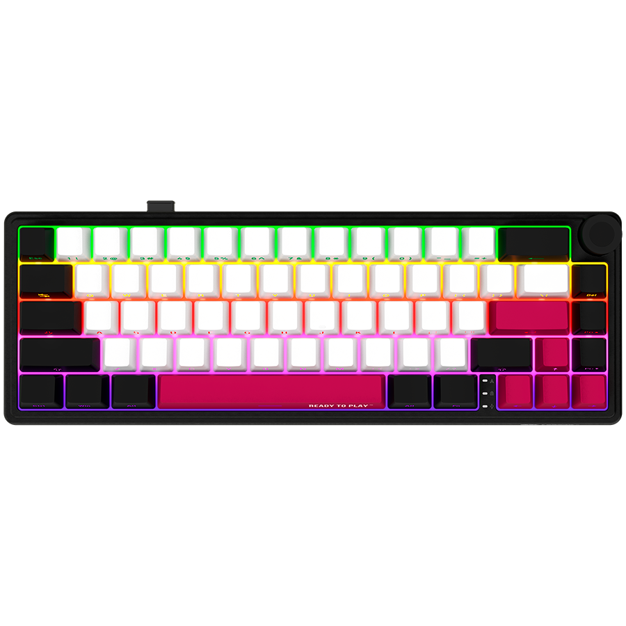 LORGAR KBP70MW, Wireless 65% Mechanical Gaming Keyboard Pro, Black/red, EN layout - Image 2