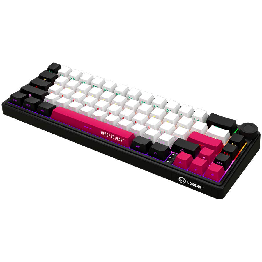 LORGAR KBP70MW, Wireless 65% Mechanical Gaming Keyboard Pro, Black/red, EN layout - Image 3