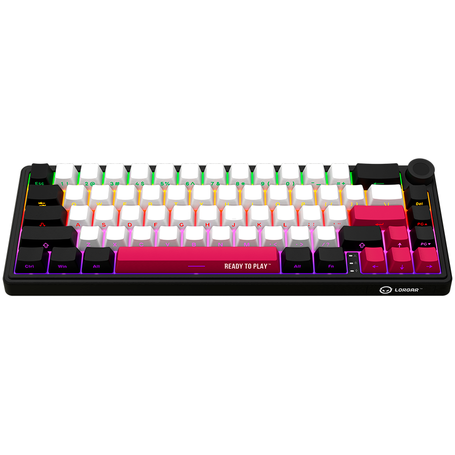 LORGAR KBP70MW, Wireless 65% Mechanical Gaming Keyboard Pro, Black/red, EN layout - Image 4