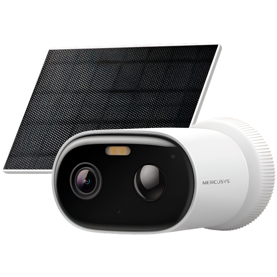 Mercusys MC410 KIT Solar-Power Security Camera Kit, 2K Res. (2304x1296), Bullet Camera, Built-in Microphone and Speaker, Color Night Vision, 2.4 GHz & 5 GHz Wi-Fi, 5 W Max Charging Power, IP65, MERCUSYS APP, Smart Detection and Notifications - Image 2