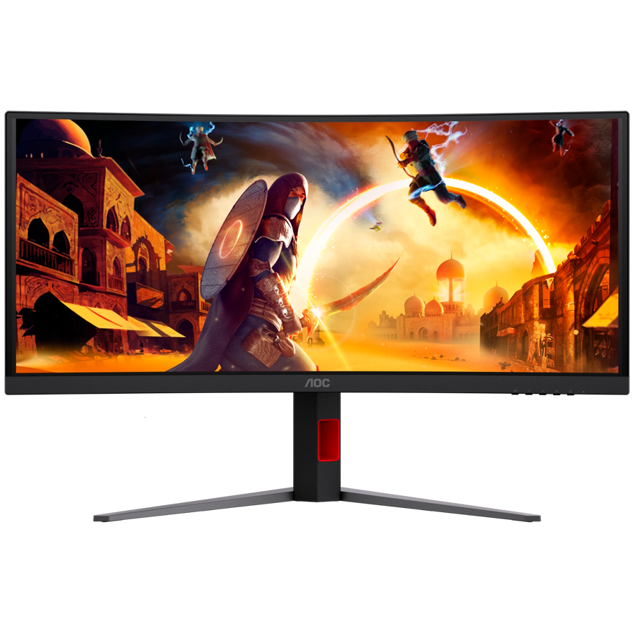 AOC Monitor Gaming CU34G4CA Curved 34", UWQHD (3440x1440), Fast VA, 1500R, 180Hz, 1ms (GtG), 450cd/m2, 3000:1, Adaptive Sync, HDR400, USB hub, 1x USB-C (DP Alt mode, PD 90W), 2x HDMI 2.0, 1x DP 1.4, KVM, HAS - Image 2