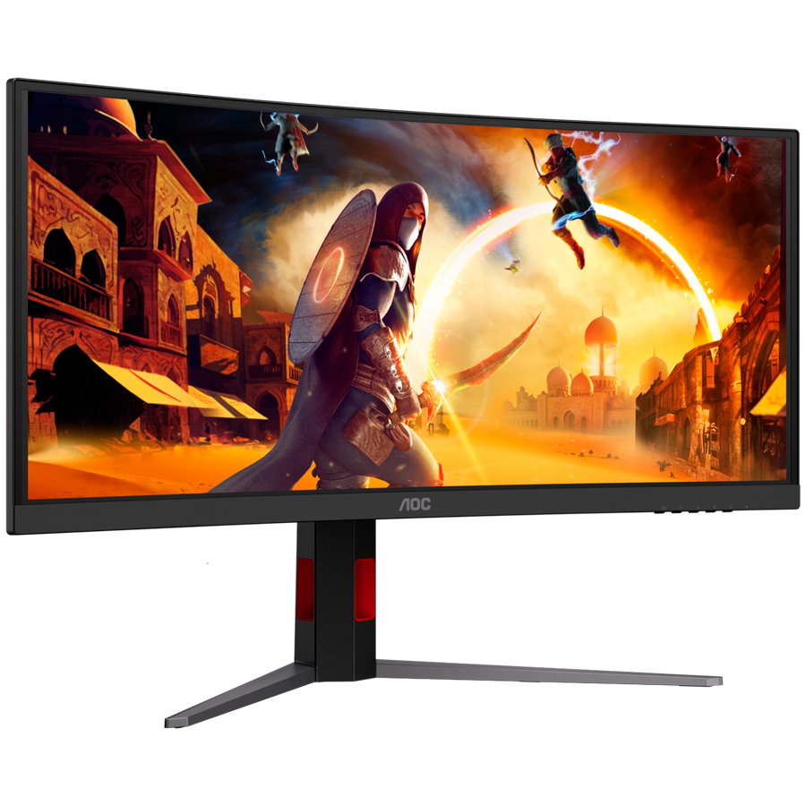 AOC Monitor Gaming CU34G4CA Curved 34", UWQHD (3440x1440), Fast VA, 1500R, 180Hz, 1ms (GtG), 450cd/m2, 3000:1, Adaptive Sync, HDR400, USB hub, 1x USB-C (DP Alt mode, PD 90W), 2x HDMI 2.0, 1x DP 1.4, KVM, HAS - Image 3