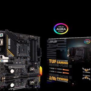 ASUS TUF GAMING A520M-PLUS II AM4 mATX MB - AMD A520 4xDIMM DDR4 1xM.2 4xSATA PCIe 3.0 1Gb Ethernet 1xD-SUB 1xDisplayPort 1xHDMI and AURA Addressable Gen 2 headers