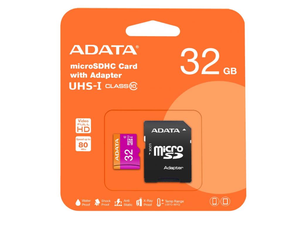 ADATA MicroSD 32GB Premier A1 Class 10, V10 100/25 Mbps microSDXC - Image 2