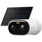 Mercusys MC410 KIT Solar-Power Security Camera Kit, 2K Res. (2304x1296), Bullet Camera, Built-in Microphone and Speaker, Color Night Vision, 2.4 GHz & 5 GHz Wi-Fi, 5 W Max Charging Power, IP65, MERCUSYS APP, Smart Detection and Notifications
