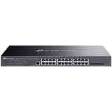 TP-Link SG3428 Omada 24-Port Gigabit L2+ Managed Switch with 4 SFP Slots, 24× Gigabit RJ45 ports and 4× Gigabit SFP slots, Omada APP, Static Routing, VLAN, ACL, QoS, IGMP Snooping, OAM, DDM, ERPS, Fanless, 1U, Zero-TouchProvisioning, ERPS