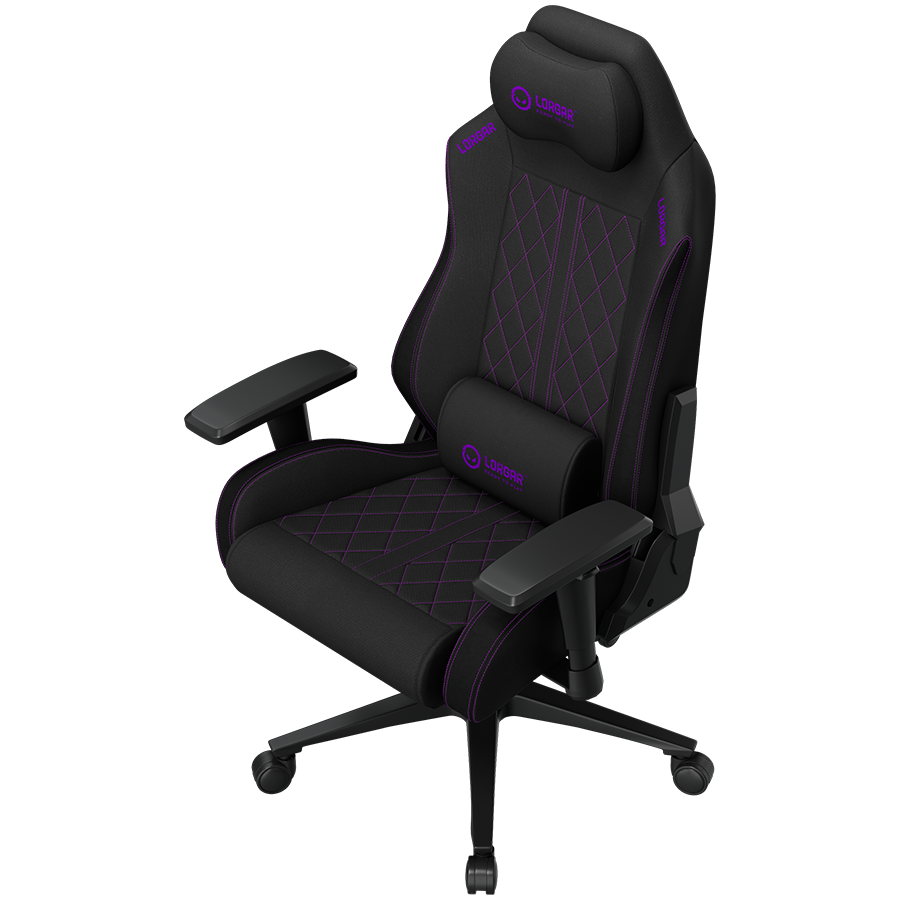 LORGAR CHA41, Ergonomic Gaming Chair Advanced, premium anti-stain fabric, Black/purple - Image 5