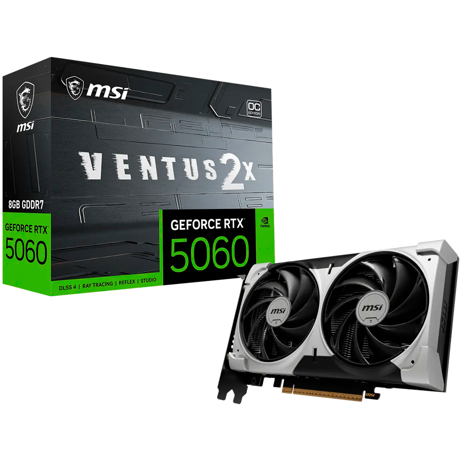 MSI Video Card NVIDIA GeForce RTX 5060 8G VENTUS 2X OC V1 (8GB GDDR7/128bit, 3xDP, 1xHDMI, PCIe Gen 5 x16, Recommended PSU 550W) - Image 2